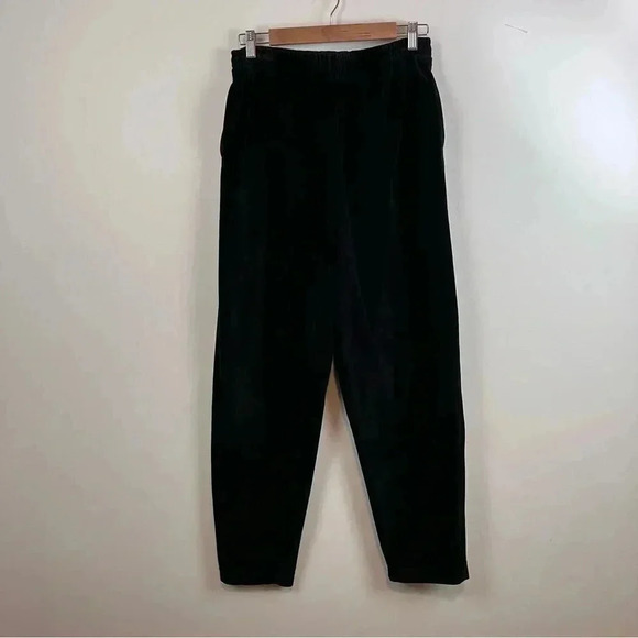 VTG Women's L Black Velour Track Suit 80s Leisure Suit Goldbergs  Shoulder Pads - Picture 6 of 9